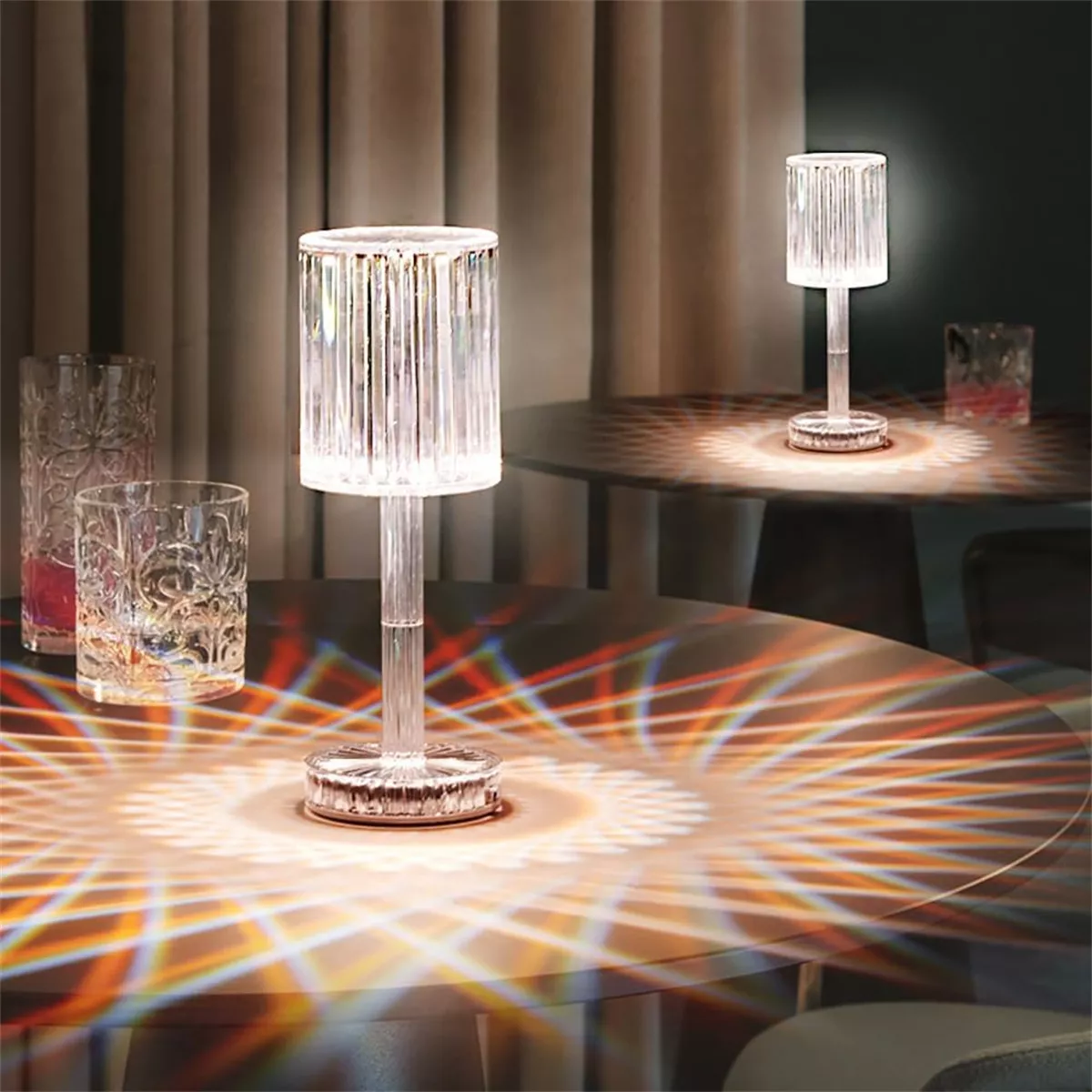 Foto 6 pulgar | Luz De Noche De Cristal 3d Recargable Por Usb Aigostar