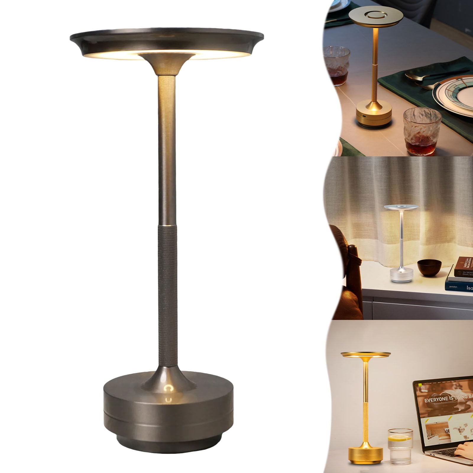 Foto 2 pulgar | Lámpara De Mesa Inalámbrica Sherum Ecolume Vueeze Yifare Gris Claro - Venta Internacional.