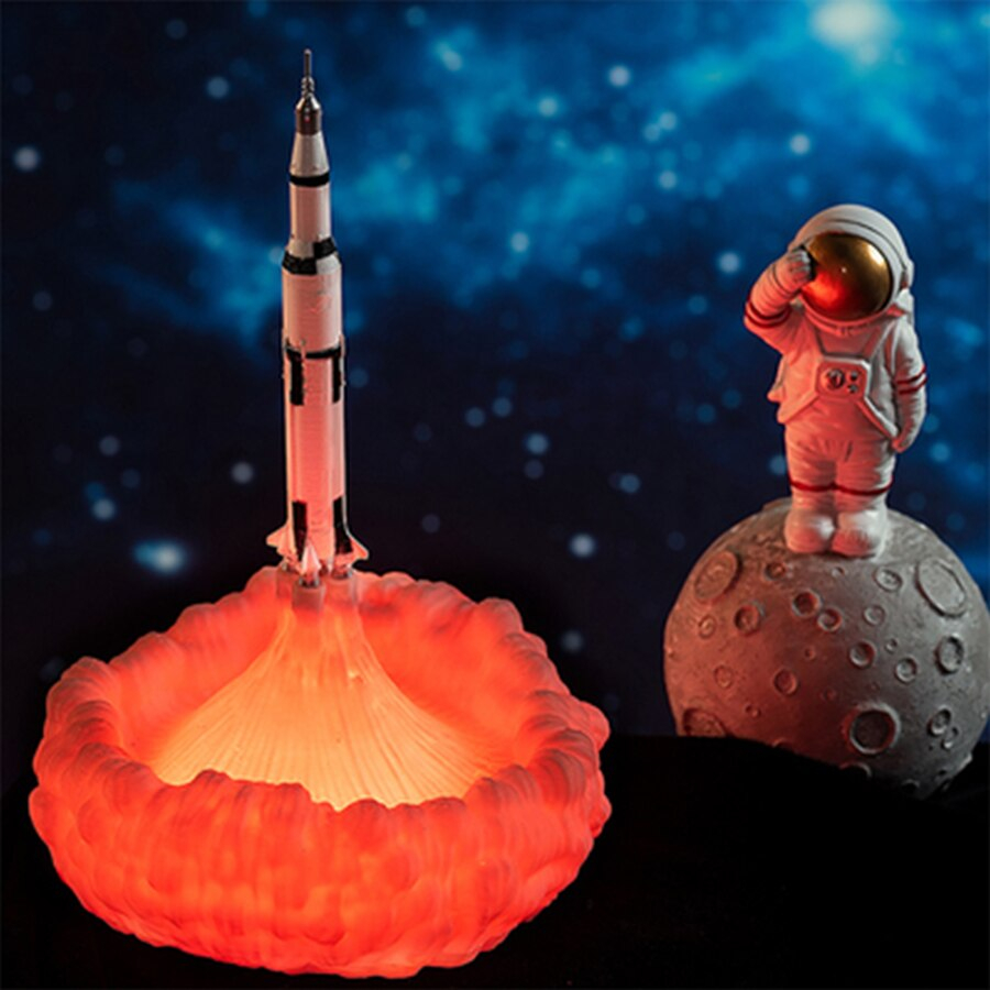 Foto 2 pulgar | Lámpara Lunar 3d Rocket Light Night Light Para Mesa De Estudio - Venta Internacional.