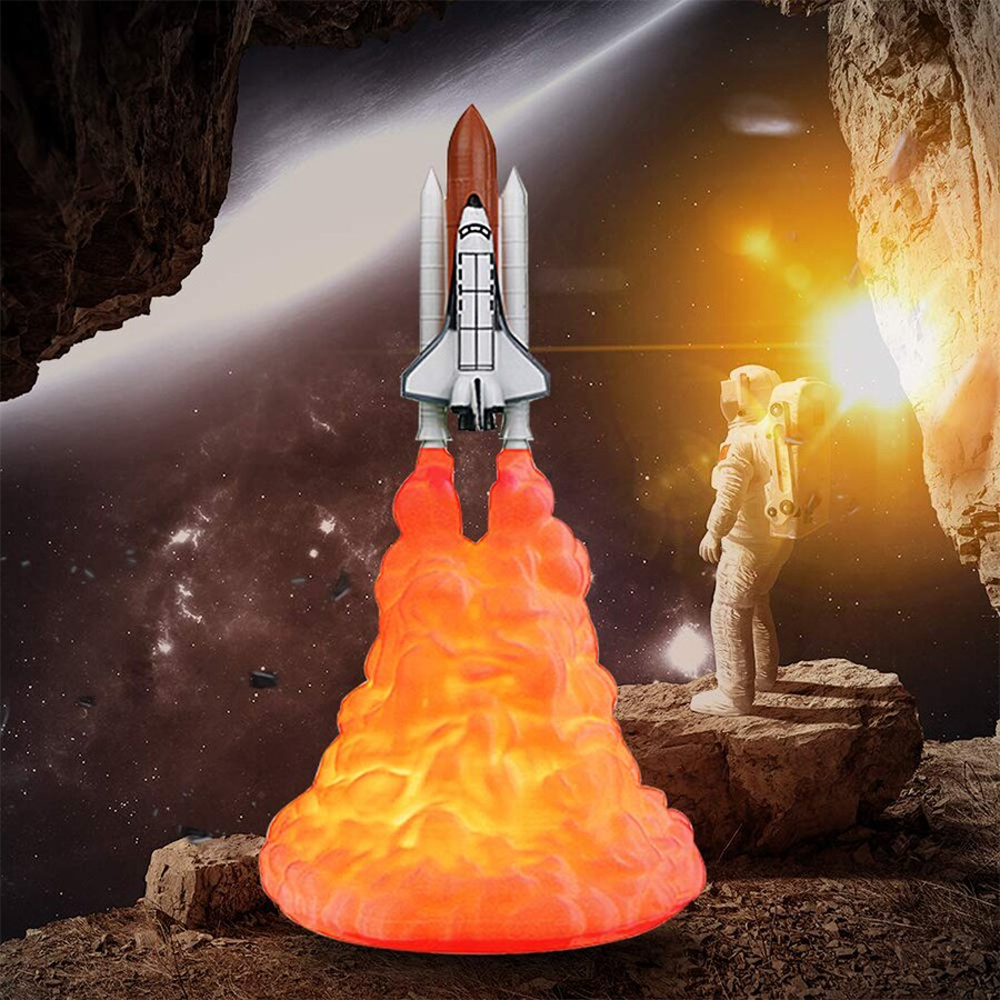 Foto 4 pulgar | Lámpara Lunar 3d Rocket Light Night Light Para Mesa De Estudio - Venta Internacional.