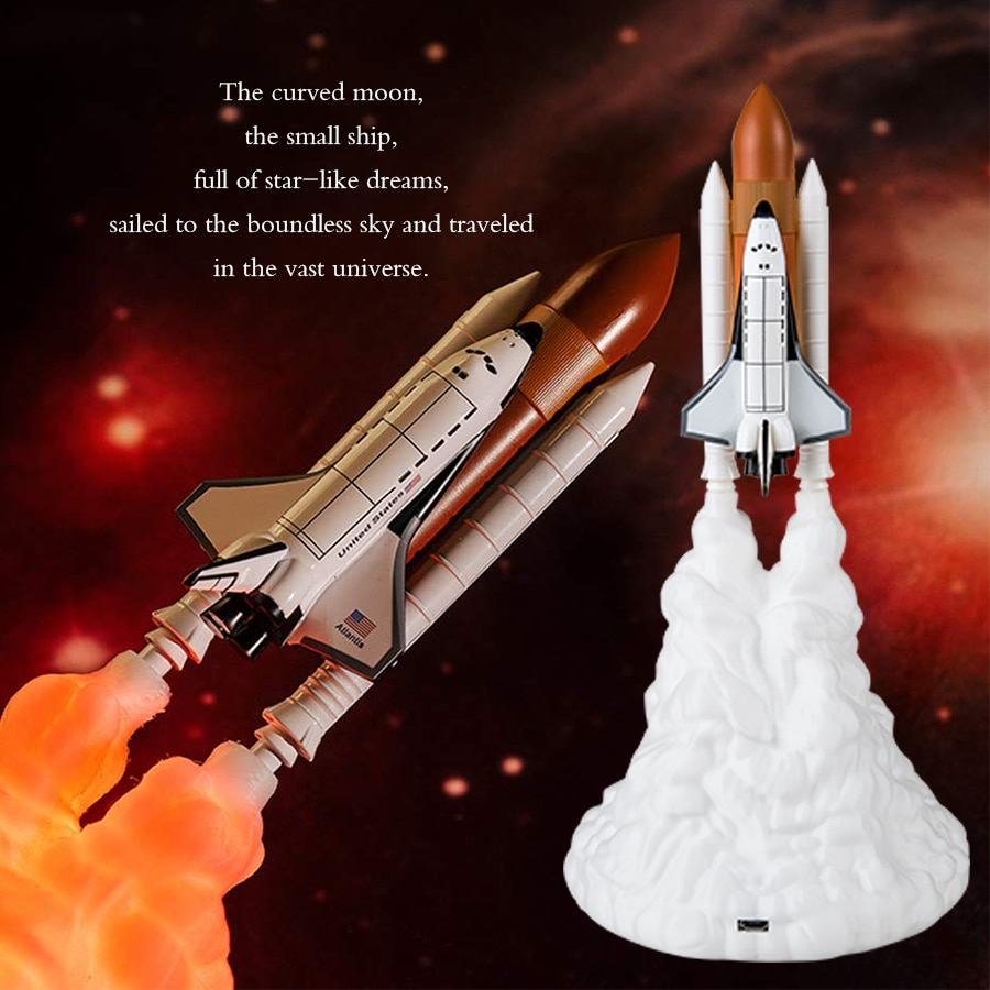 Foto 5 pulgar | Lámpara Lunar 3d Rocket Light Night Light Para Mesa De Estudio - Venta Internacional.