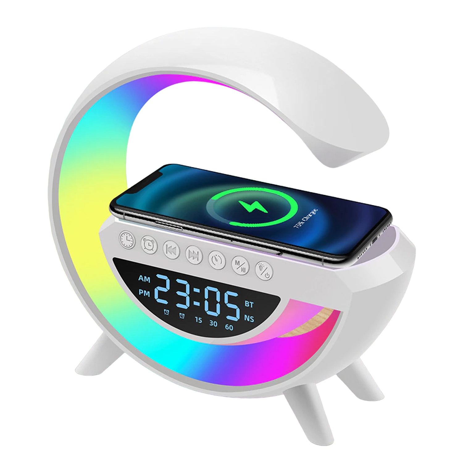 Foto 2 pulgar | Lámpara Rgb con Cargador Inalámbrico y Altavoz Bluetooth - Venta Internacional