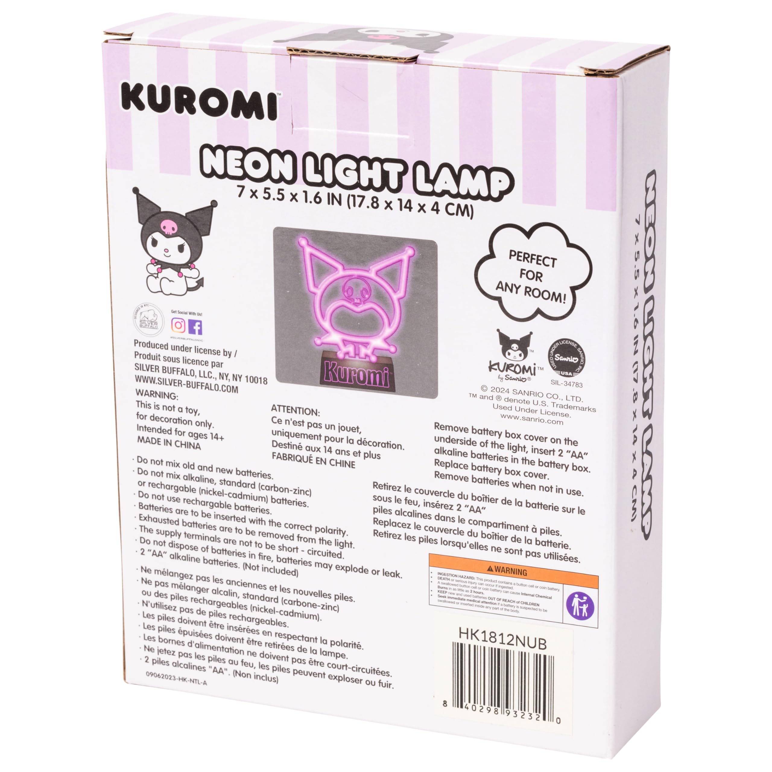 Foto 7 pulgar | Lámpara Led Silver Buffalo Sanrio Hello Kitty Kuromi Neon - Venta Internacional.