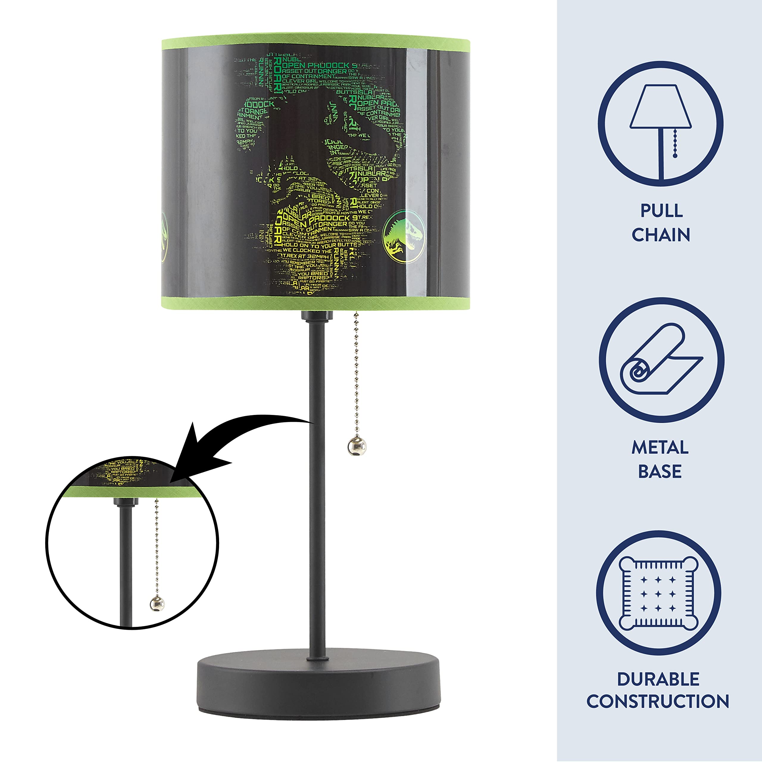 Foto 4 pulgar | Lámpara De Mesa Idea Nuova Jurassic World Stick Kids Con Cadena - Venta Internacional.
