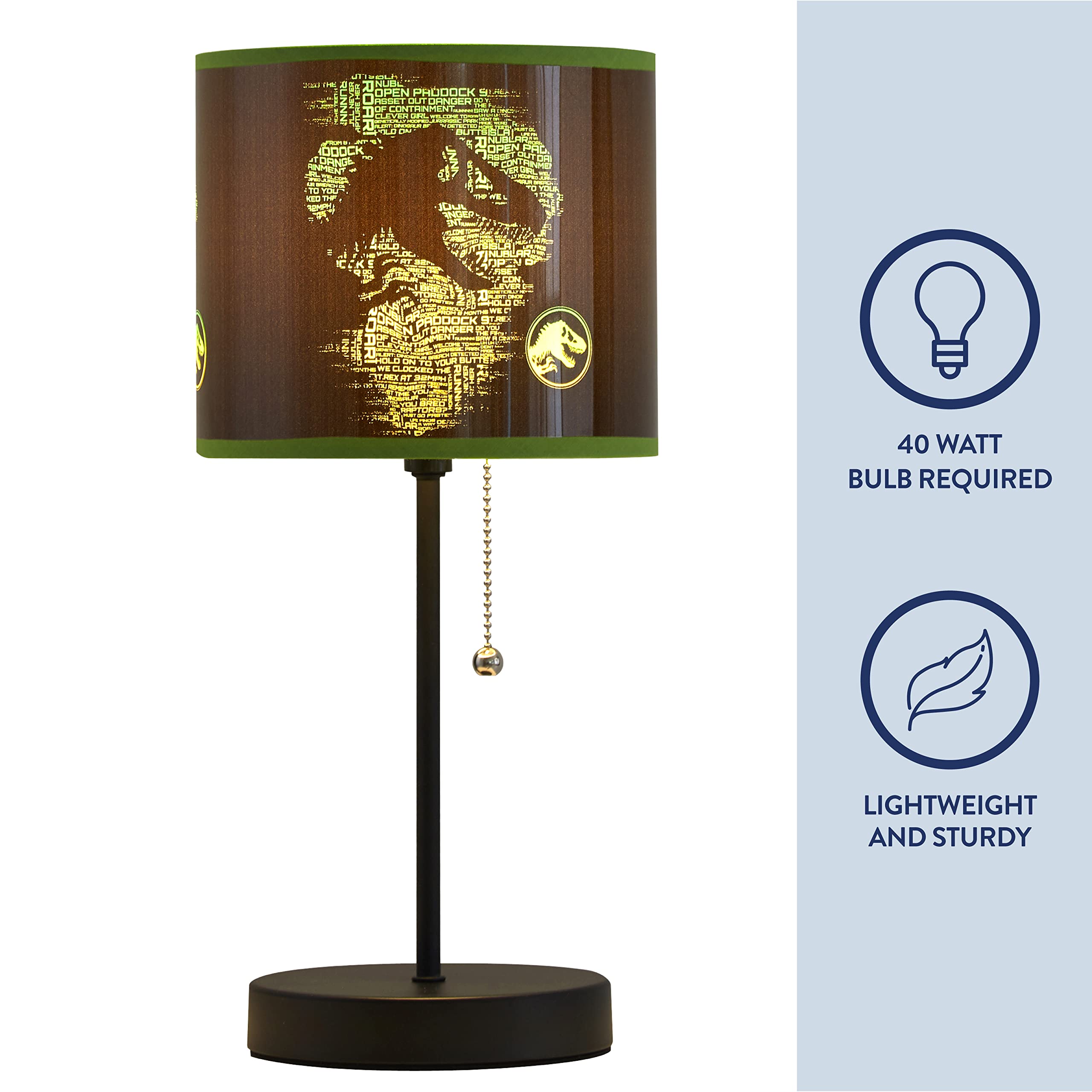 Foto 4 | Lámpara De Mesa Idea Nuova Jurassic World Stick Kids Con Cadena - Venta Internacional.