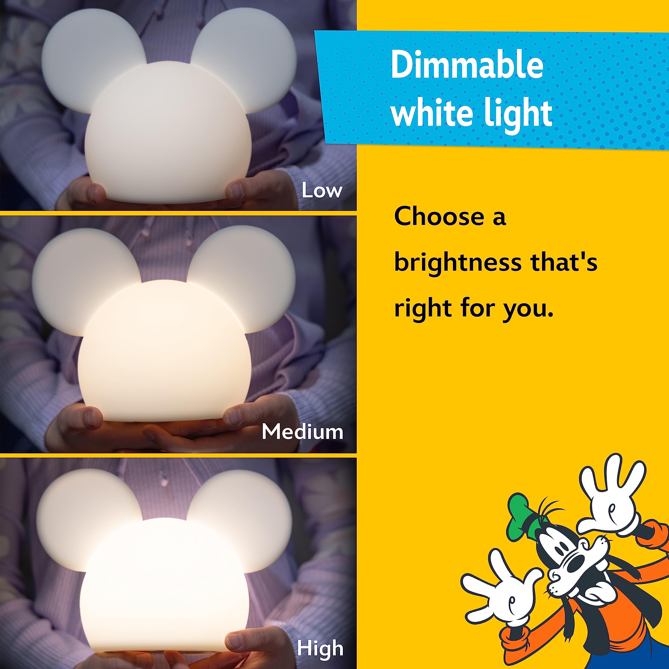 Foto 4 pulgar | Batería Usb Y Batería Squishy Light De Mickey Mouse De Disney Que Cambia De Color - Venta Internacional.