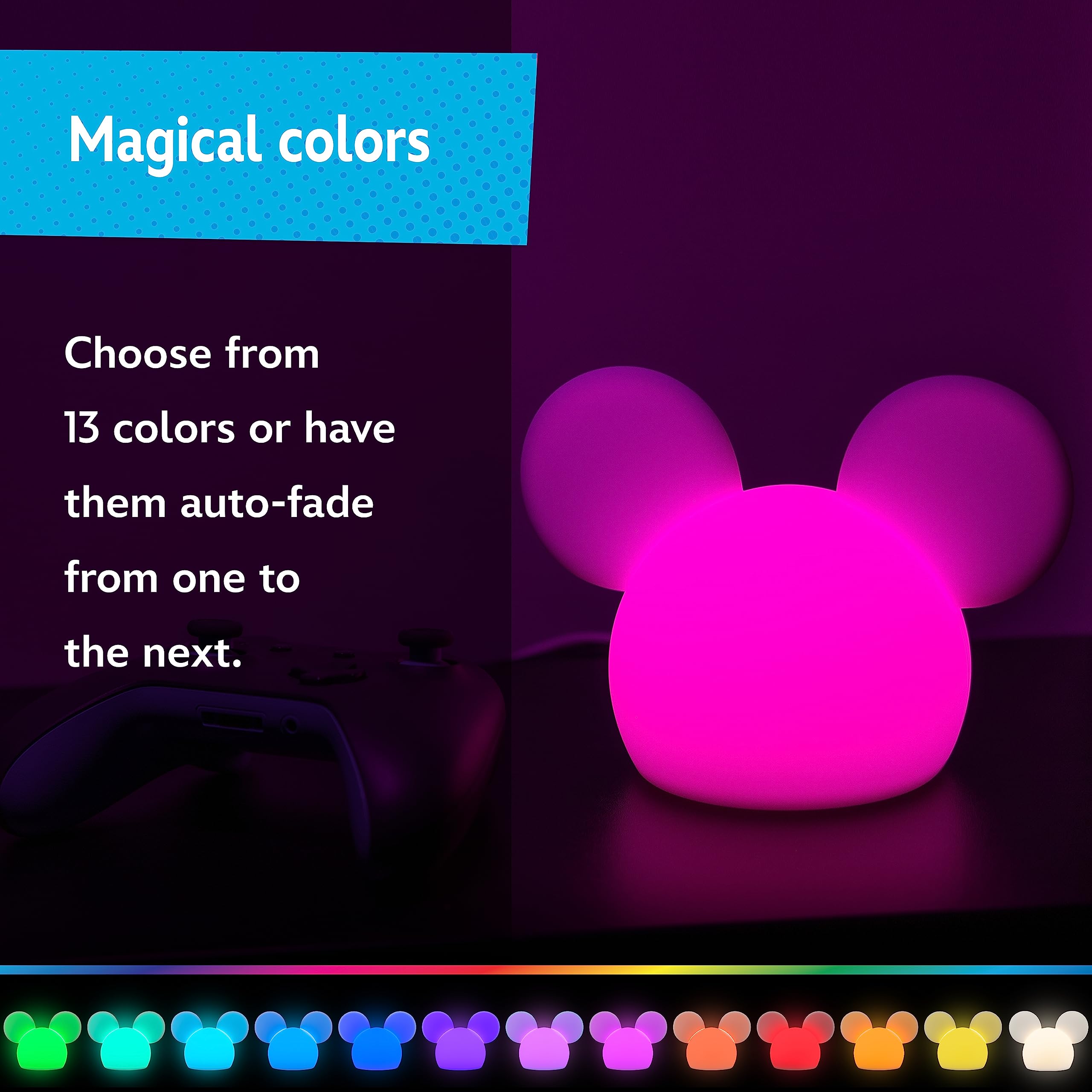 Foto 6 pulgar | Batería Usb Y Batería Squishy Light De Mickey Mouse De Disney Que Cambia De Color - Venta Internacional.