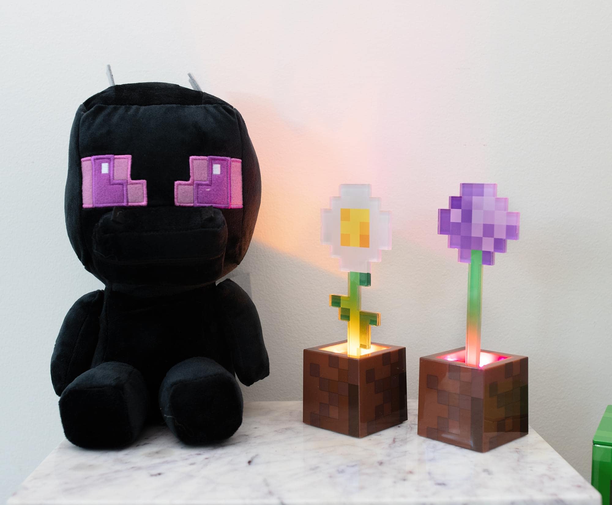 Foto 7 pulgar | Maceta Mood Lights Para Minecraft, Diseño De Margaritas Y Allium, X2 - Venta Internacional.