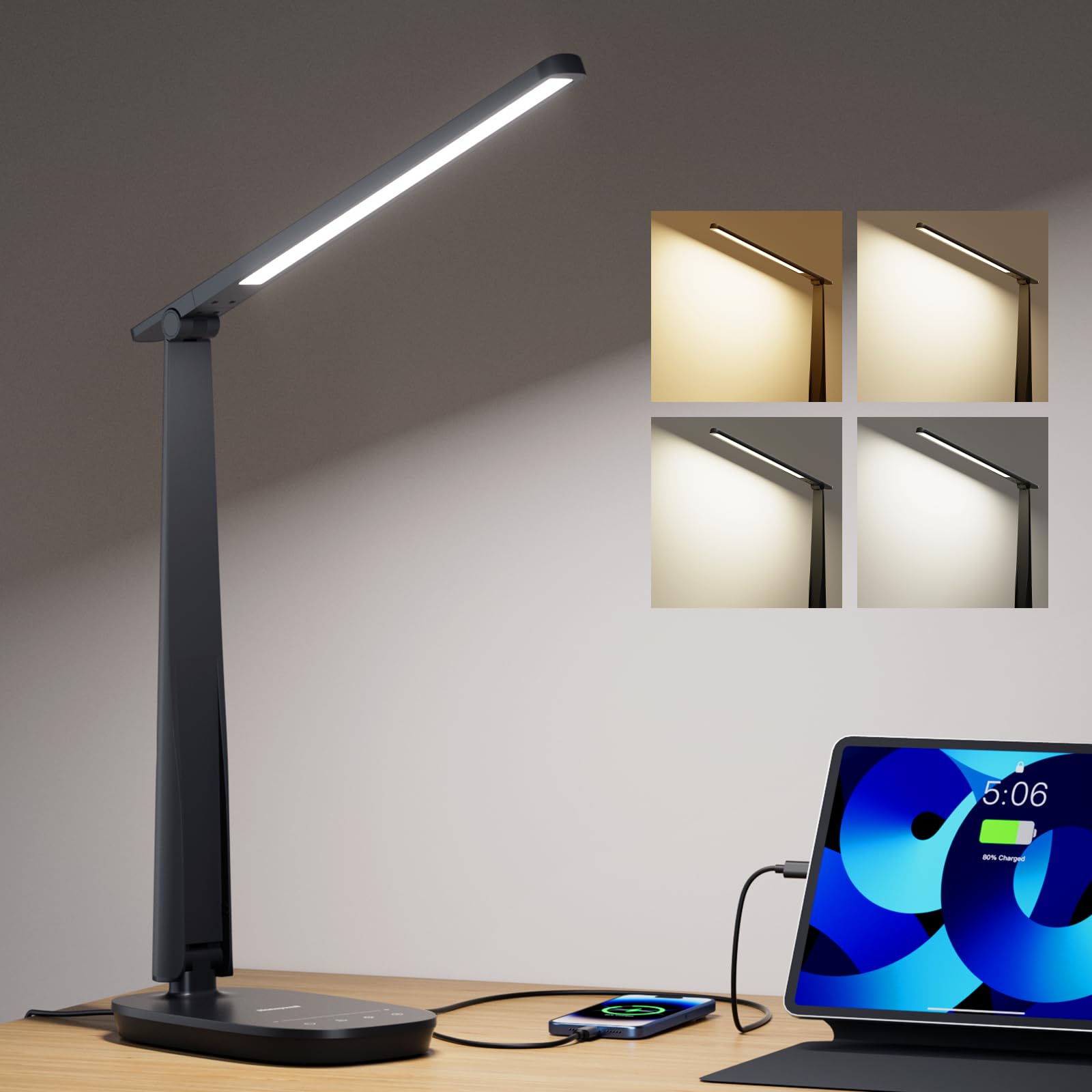 Foto 1 | Lámpara De Escritorio Honeywell Led Regulable Con Carga Usb, 4 Modos - Venta Internacional.