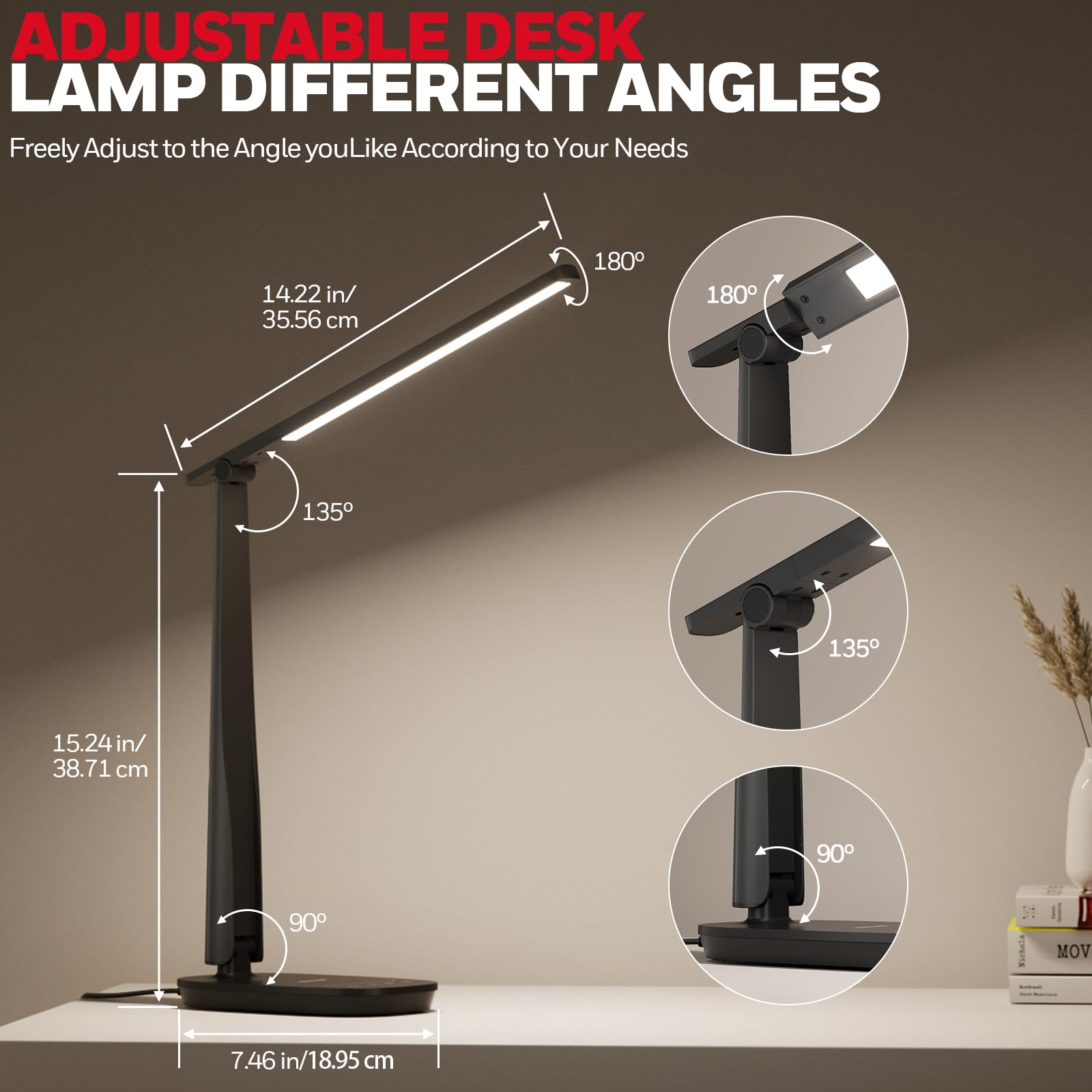 Foto 5 | Lámpara De Escritorio Honeywell Led Regulable Con Carga Usb, 4 Modos - Venta Internacional.