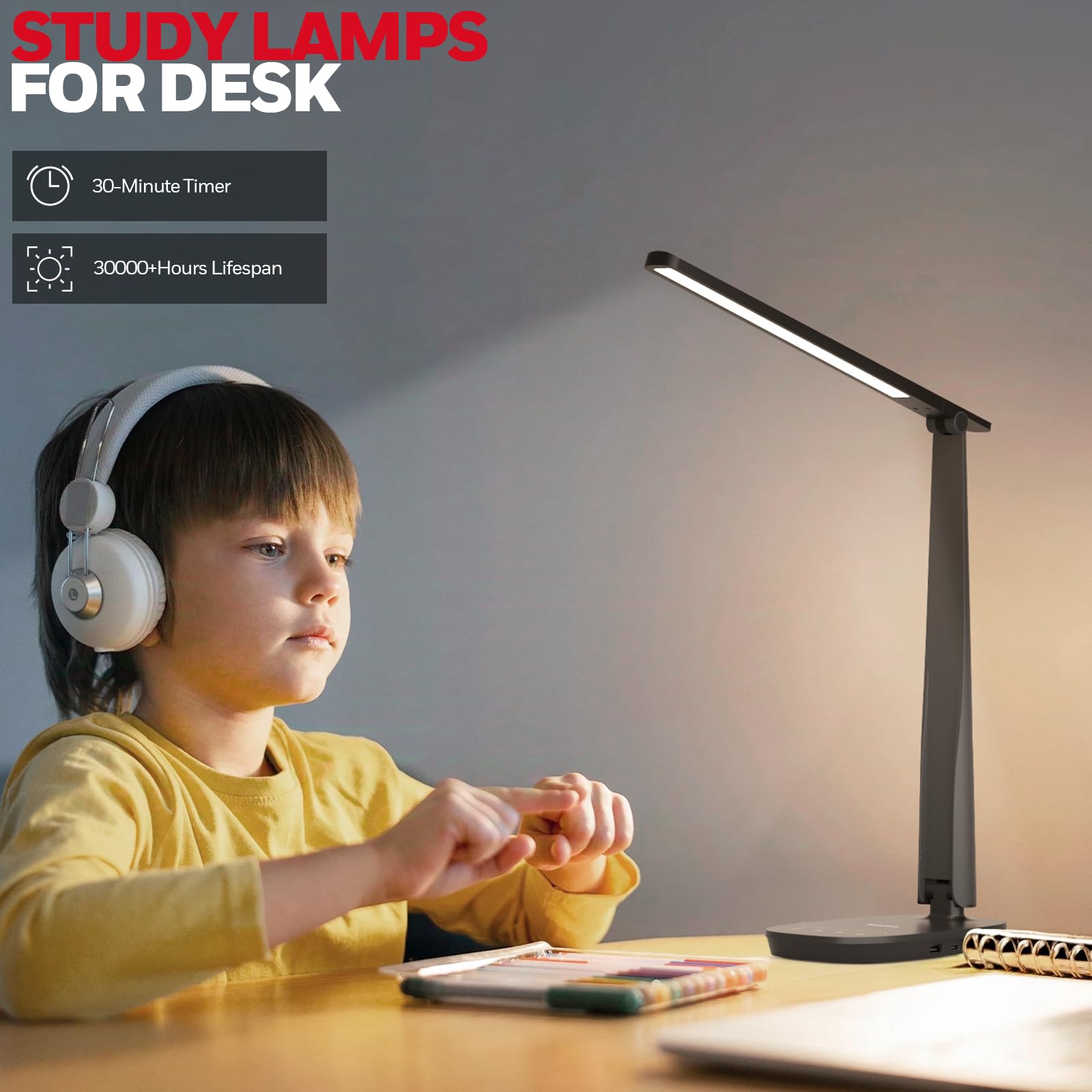 Foto 6 | Lámpara De Escritorio Honeywell Led Regulable Con Carga Usb, 4 Modos - Venta Internacional.