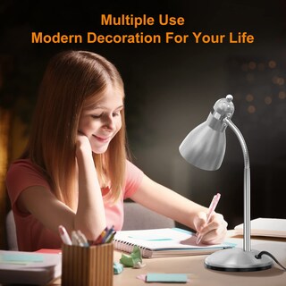Foto 7 | Lámpara De Escritorio Lepower De Metal Ajustable Con Cuello De Ganso Plateada - Venta Internacional.