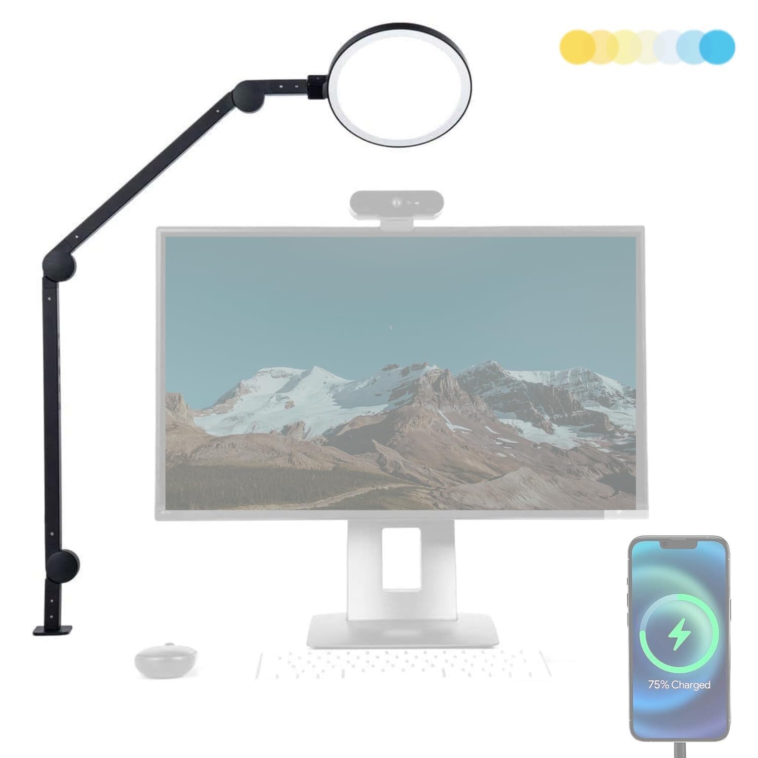 Foto 2 pulgar | Lámpara Led De Escritorio Lume Cube Edge 2.0 Regulable Con Puerto Usb Negra - Venta Internacional.