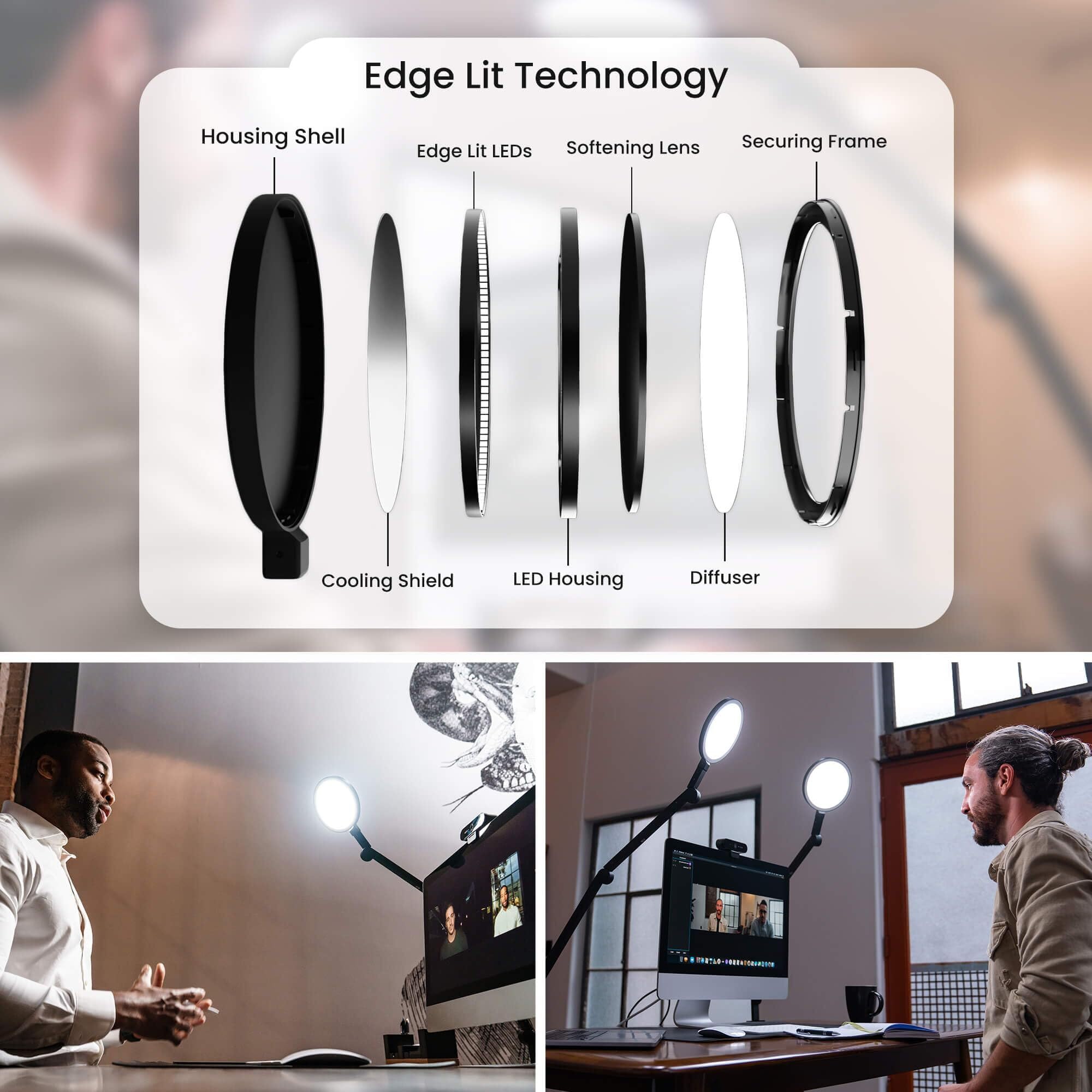 Foto 3 pulgar | Lámpara Led De Escritorio Lume Cube Edge 2.0 Regulable Con Puerto Usb Negra - Venta Internacional.