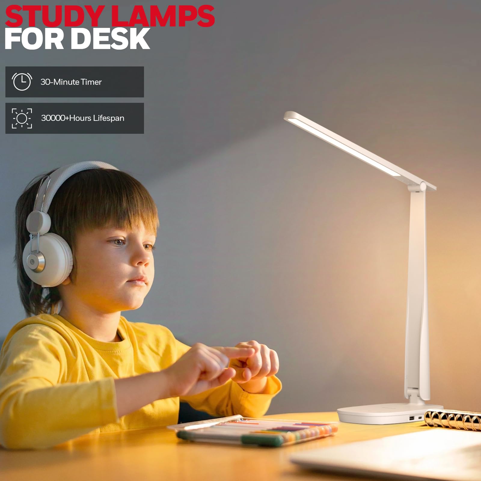 Foto 6 | Lámpara De Escritorio Honeywell Led Regulable Con Carga Usb, 4 Modos - Venta Internacional.