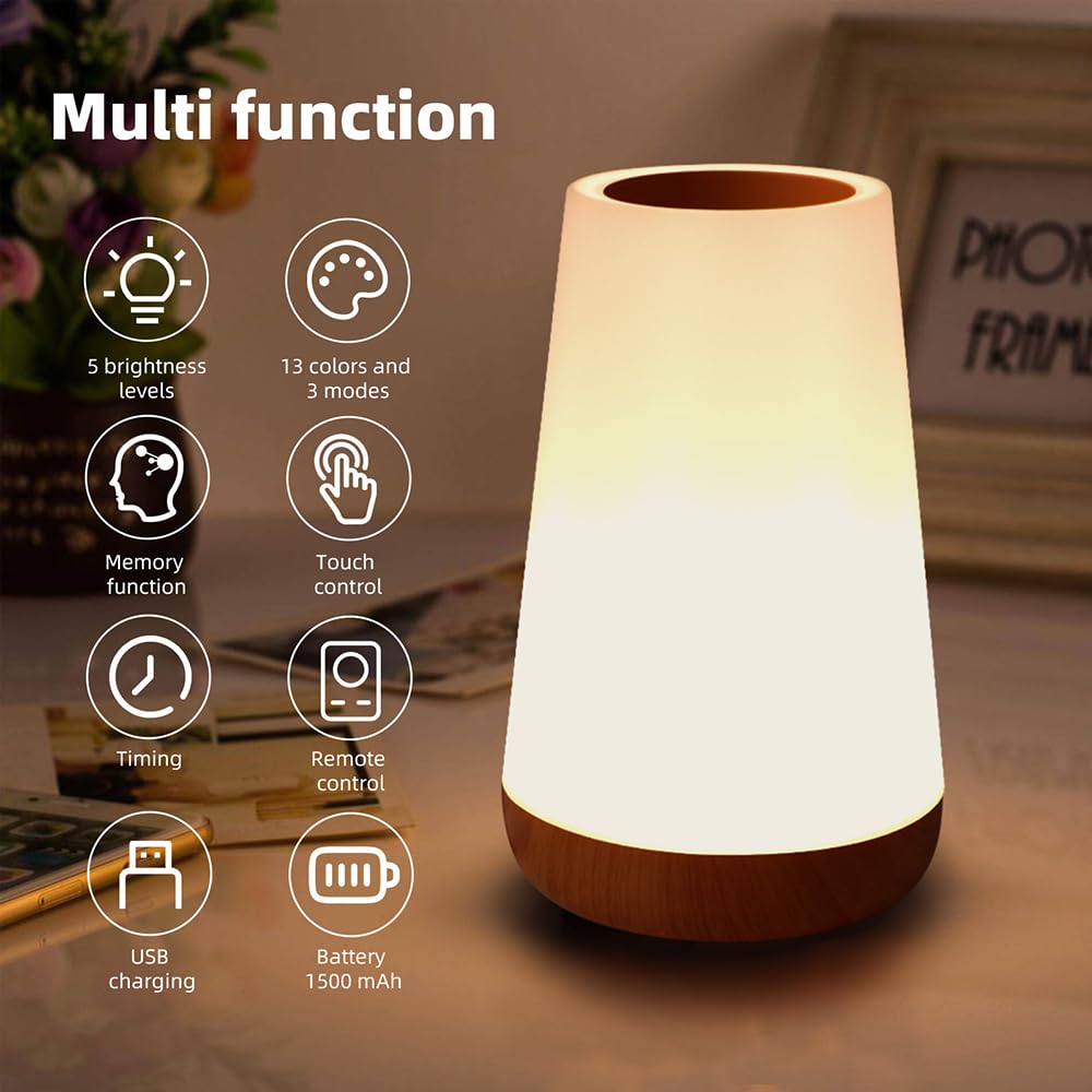 Foto 6 pulgar | Lámpara De Noche Luxxflour, Regulable Touch 5, Brillo 13 Rgb - Venta Internacional.