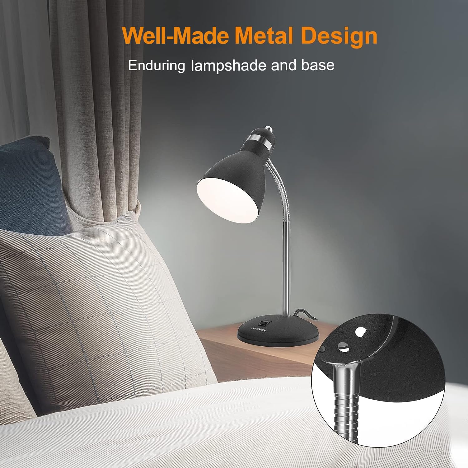 Foto 3 pulgar | Lámpara De Escritorio Lepower De Metal Que Cuida La Vista Con Cuello De Ganso Flexible - Venta Internacional.