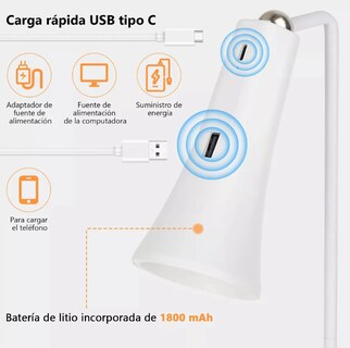 Foto 5 | Lampara Xtellar Escritorio Recargable Blanca