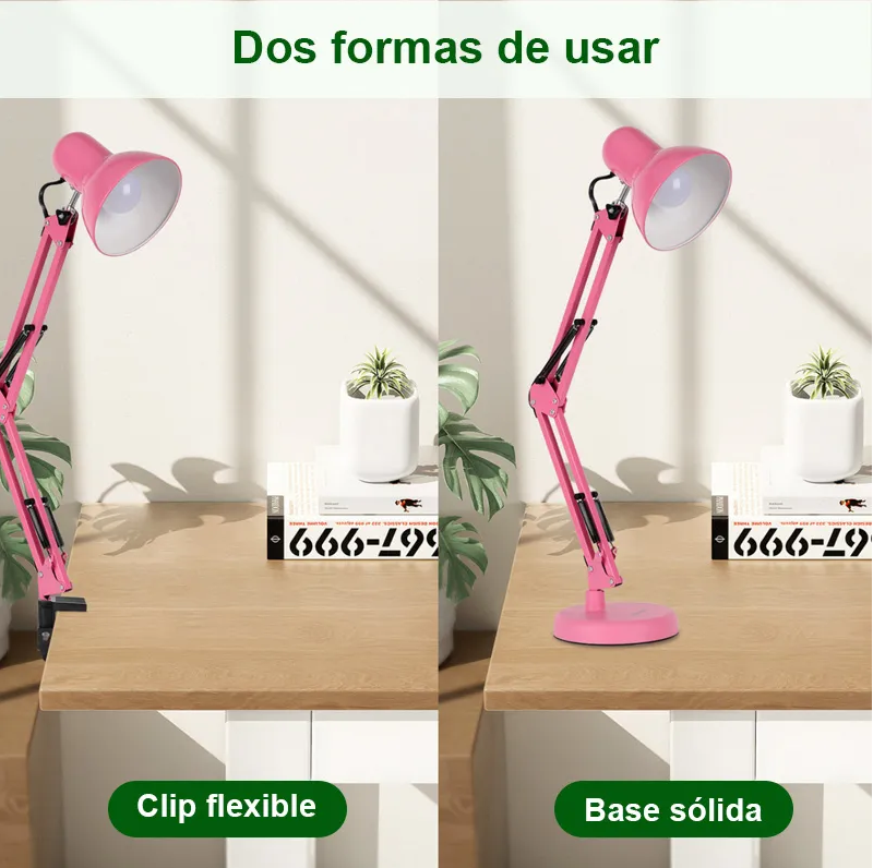 Foto 3 pulgar | Lámpara De Escritorio Xtellar 360° Grados Ergonómico Color Rosa