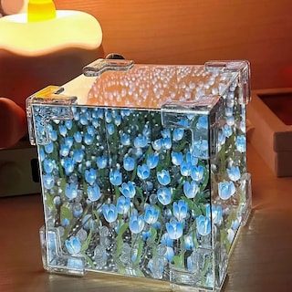 Foto 3 | Set de 3 Lámparas Decorativas De Tulipanes Infinitos En Forma De Cubo Con Espejo DIY