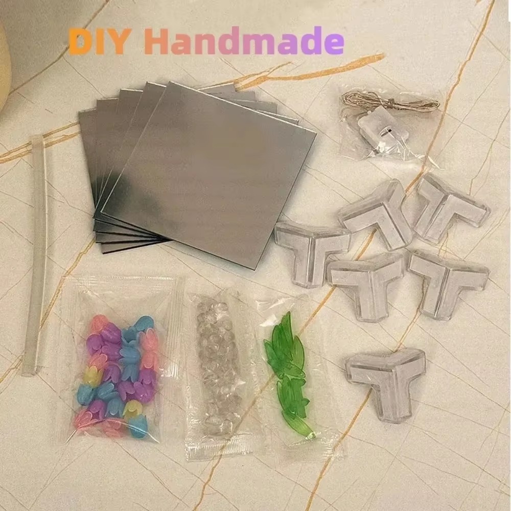 Foto 5 pulgar | Set de 3 Lámparas Decorativas De Tulipanes Infinitos En Forma De Cubo Con Espejo DIY