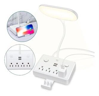 Foto 1 | Lámpara De Escritorio Led Xtellar Orientable Con 4 Enchufes Y 2 Usb Color Blanco