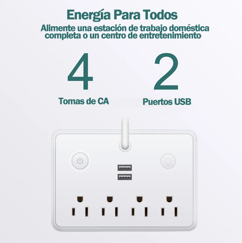 Foto 3 pulgar | Lámpara De Escritorio Led Xtellar Orientable Con 4 Enchufes Y 2 Usb Color Blanco