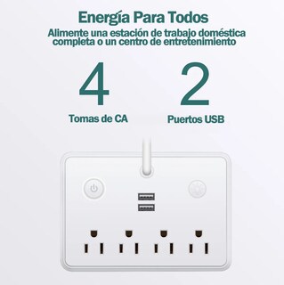 Foto 2 | Lámpara De Escritorio Led Xtellar Orientable Con 4 Enchufes Y 2 Usb Color Blanco