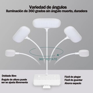 Foto 4 | Lámpara De Escritorio Led Xtellar Orientable Con 4 Enchufes Y 2 Usb Color Blanco