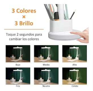 Foto 2 | Lampara De Escritorio Xtellar Con Portalápices Y Soporte Para Celular Color Blanco
