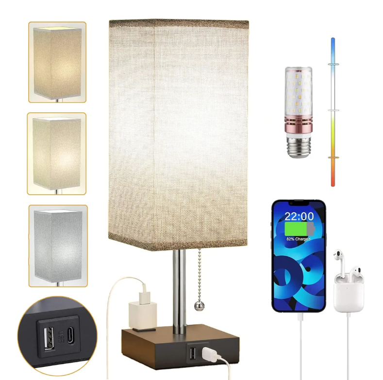 Lámpara Xtellar De Buró Escritorio Led 3 Colores Color Gris