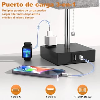 Foto 2 | Lámpara Xtellar De Buró Escritorio Led 3 Colores Color Gris