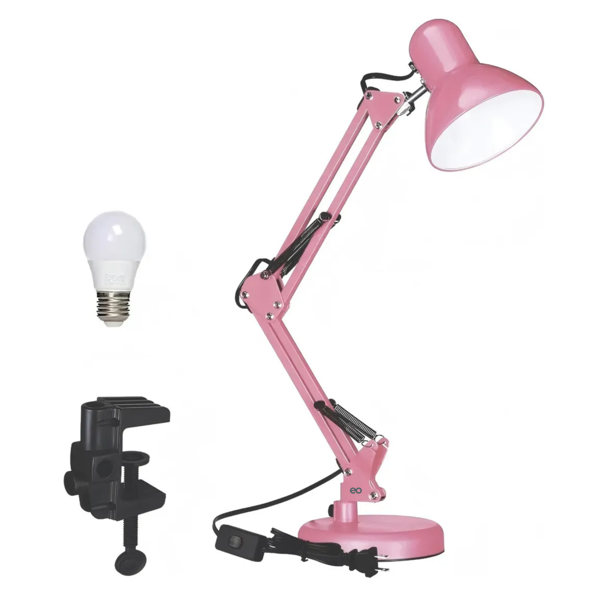 Lámpara De Escritorio Brazo Giratoria Eo Safe Imports Esi-18833 Rosa