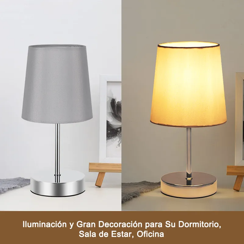 Foto 2 | Lámpara De Mesa Xtellar Lino Y Metal Color Gris