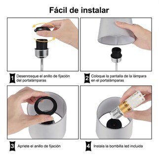 Foto 4 | Lámpara De Mesa Xtellar Lino Y Metal Color Gris