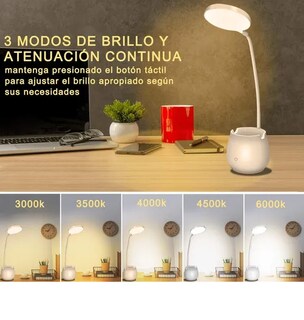 Foto 5 | Lampara Xtellar De Mesa Usb Recargables Escritorio Led Con Soporte