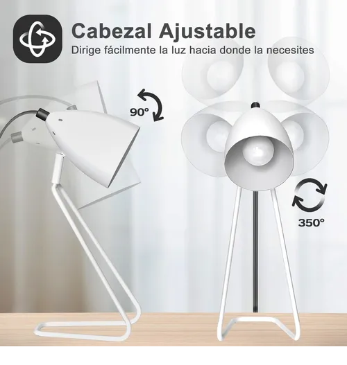 Foto 5 pulgar | 2pcs Xtellar Xtellar Lámpara De Escritorio Led Metal Giratoria 350° Con Foco