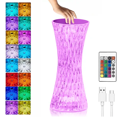 Foto 1 | Lámpara Xtellar Xtellar De Mesa Cristal Recargable Control Táctil 16 Colors