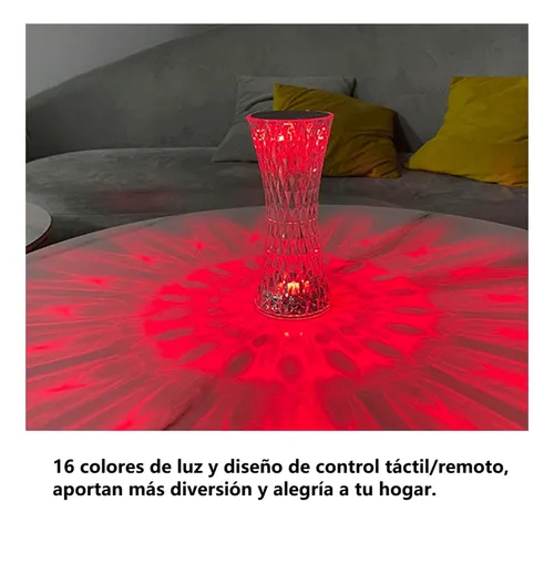 Foto 3 | Lámpara Xtellar Xtellar De Mesa Cristal Recargable Control Táctil 16 Colors