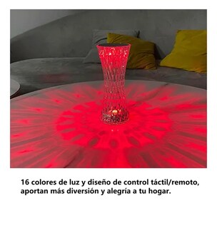 Foto 3 | Lámpara Xtellar Xtellar De Mesa Cristal Recargable Control Táctil 16 Colors