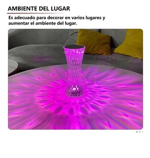 Foto 4 | Lámpara Xtellar Xtellar De Mesa Cristal Recargable Control Táctil 16 Colors