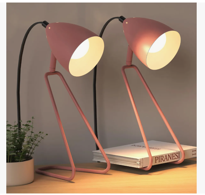 Foto 2 pulgar | 2pcs Xtellar Xtellar Lámpara De Escritorio Led Metal Giratoria 350° Con Foco Modelo Rosa