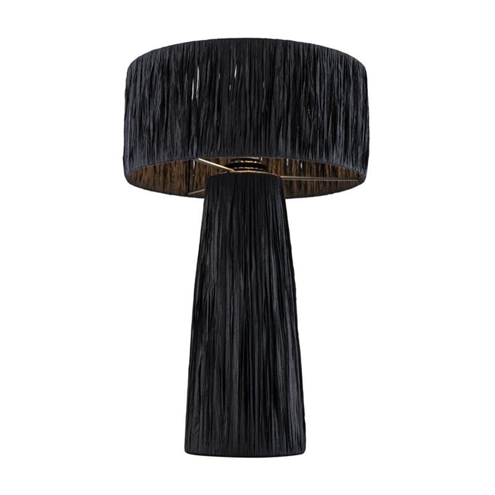 Foto 3 pulgar | Lámpara De Mesa Tov Furniture Shelby Rafia Black - Venta Internacional.