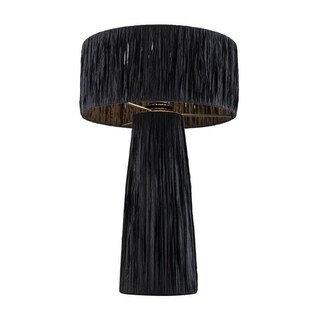 Foto 2 | Lámpara De Mesa Tov Furniture Shelby Rafia Black - Venta Internacional.