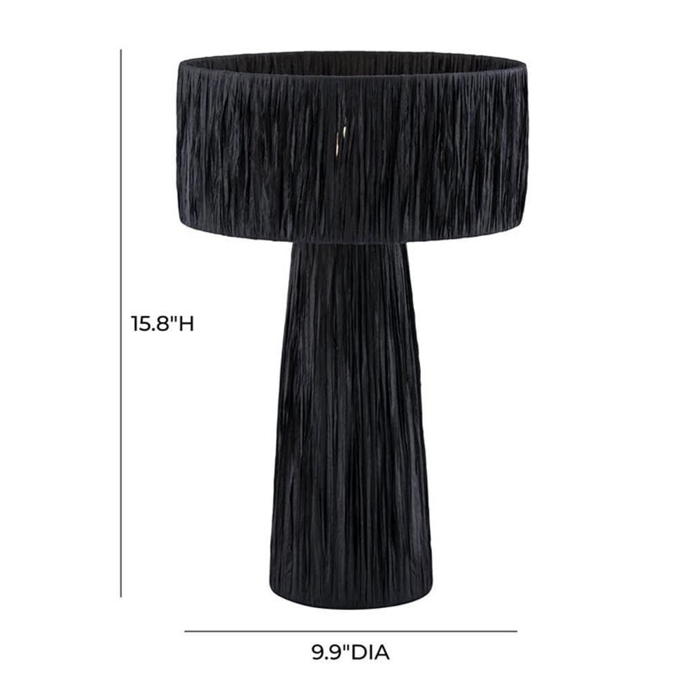 Foto 7 pulgar | Lámpara De Mesa Tov Furniture Shelby Rafia Black - Venta Internacional.