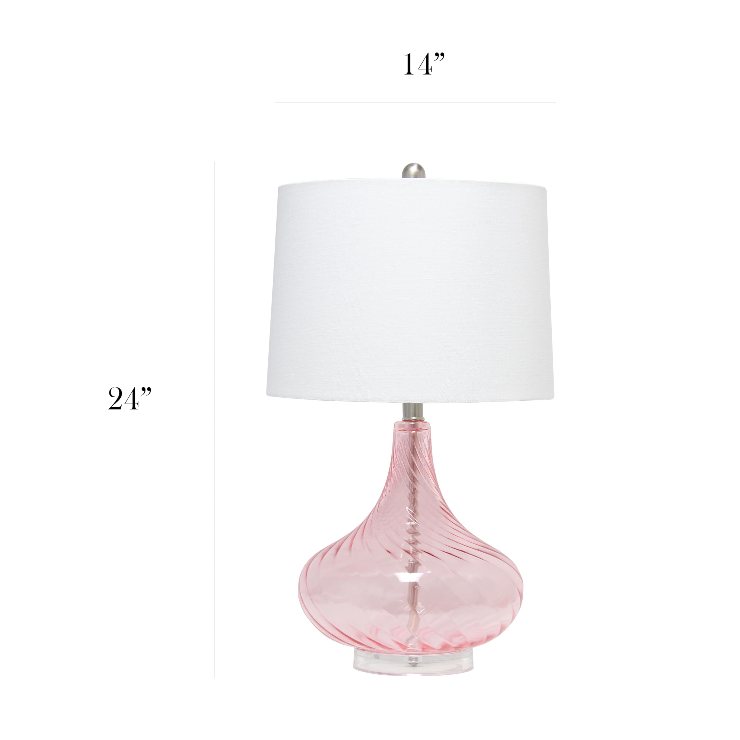 Foto 6 pulgar | Lámpara De Mesa Elegant Designs, Moderna Y Refinada, Cristal Ondulado, 24 Cm - Venta Internacional.