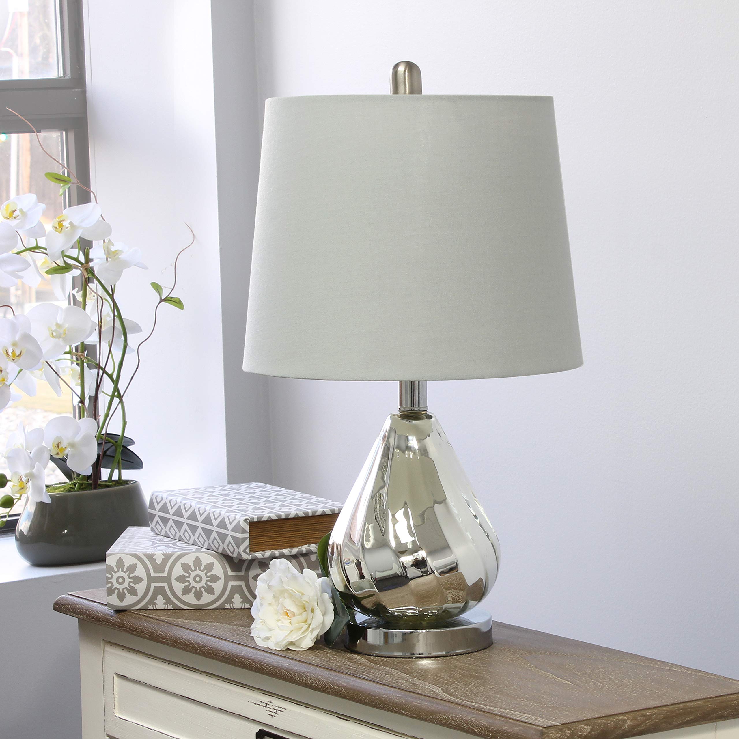 Foto 4 | Lámpara De Mesa Elegant Designs Lt3319-gry Chrome Ripple Grey - Venta Internacional.
