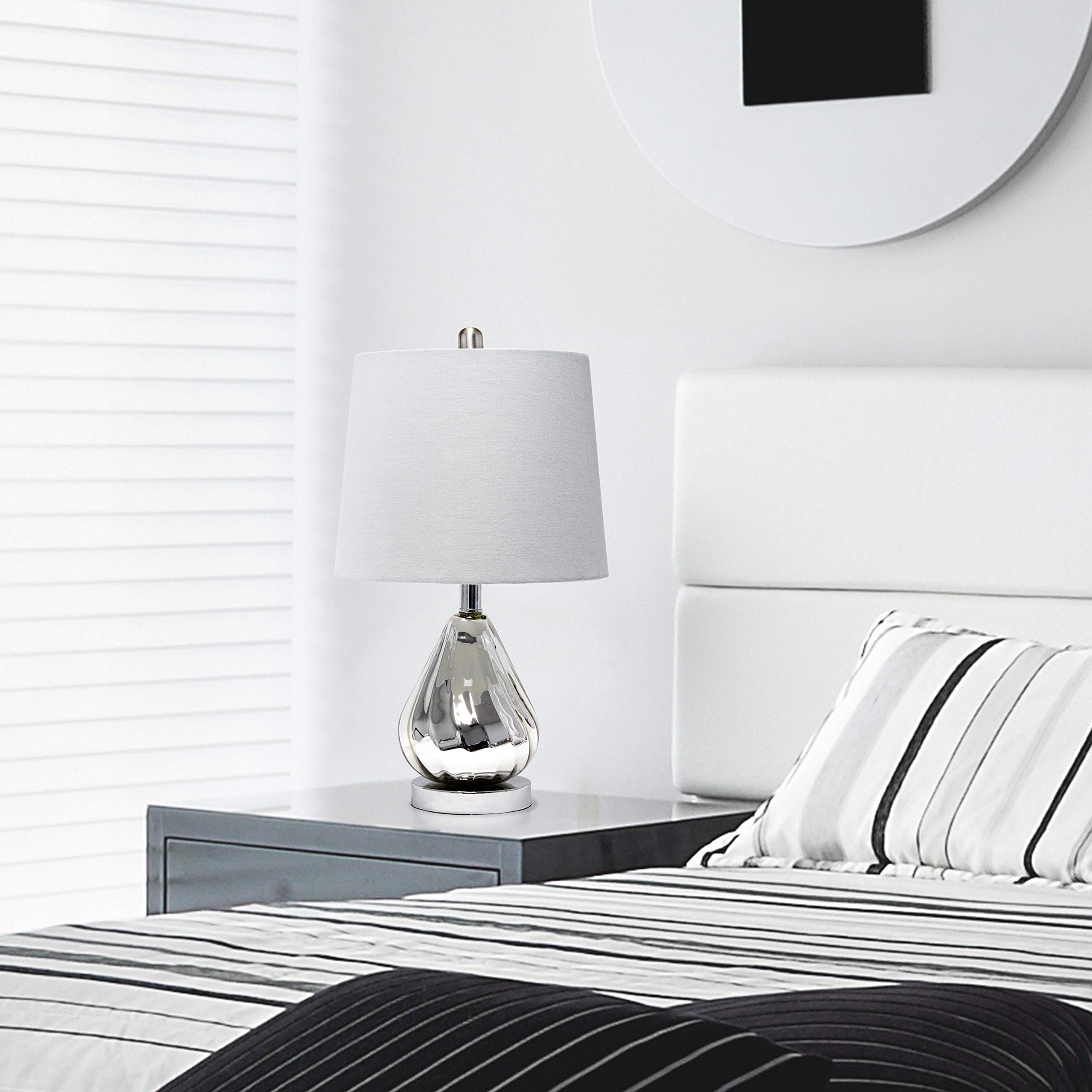 Foto 5 | Lámpara De Mesa Elegant Designs Lt3319-gry Chrome Ripple Grey - Venta Internacional.
