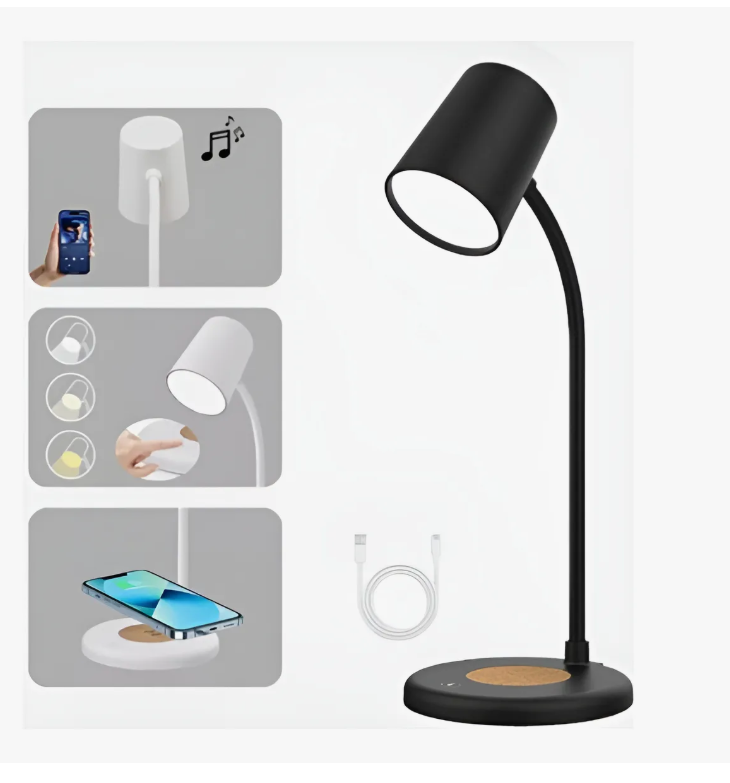 Lámpara Xtellar De Escritorio Plegable 3 En1 Con Altavoz Y Cargador
