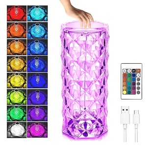 Foto 1 | Lámpara Xtellar Xtellar De Mesa Cristal Recargable Control Táctil 16 Colors